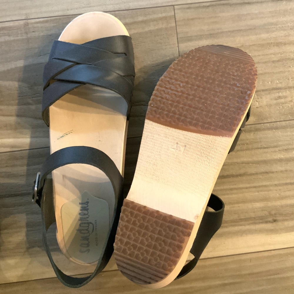 Sandgren Rio Grande Leather Clog Sandals Women Size 9.5 - Picture 4 of 7